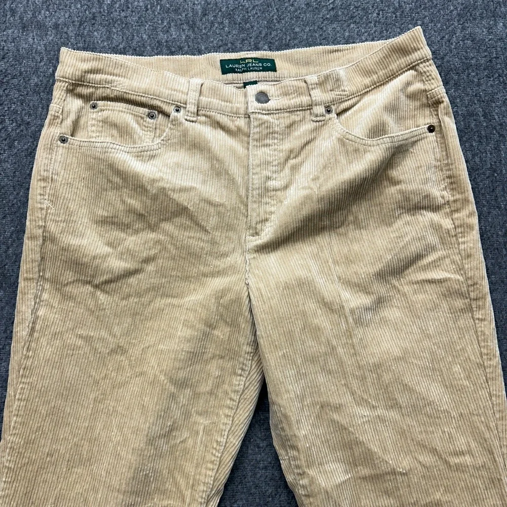 Ralph Lauren LRL‎ Jeans Womens 12 Khaki Classic Bootcut Corduroy Beige